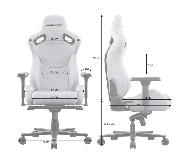 Anda Seat Kaiser 2 Pro XL Dark Fabric Grey - 1473892 - zdjęcie 6